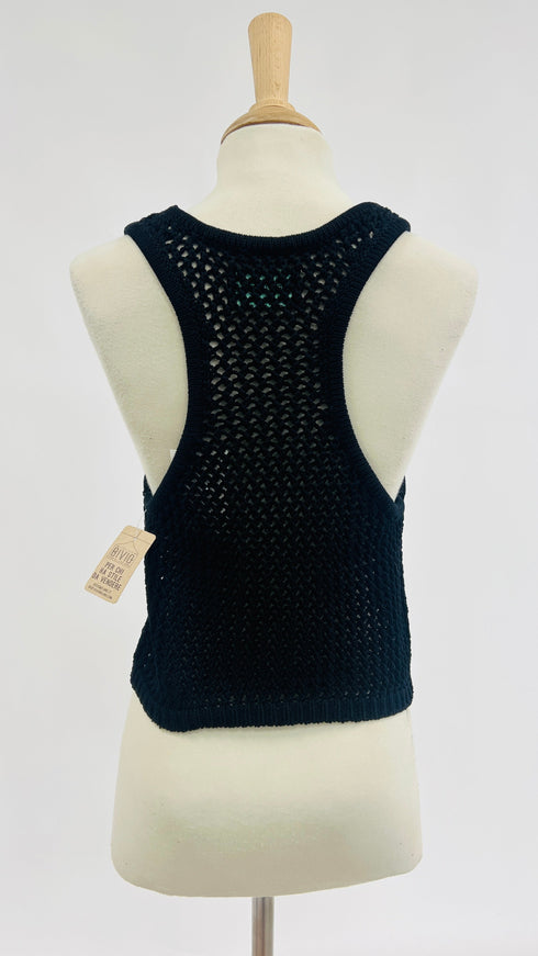 Top crochet nero