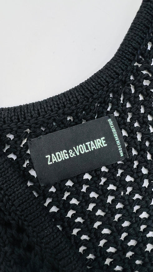Top crochet nero