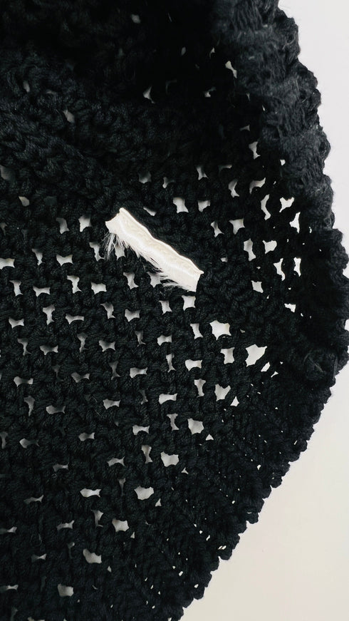 Top crochet nero