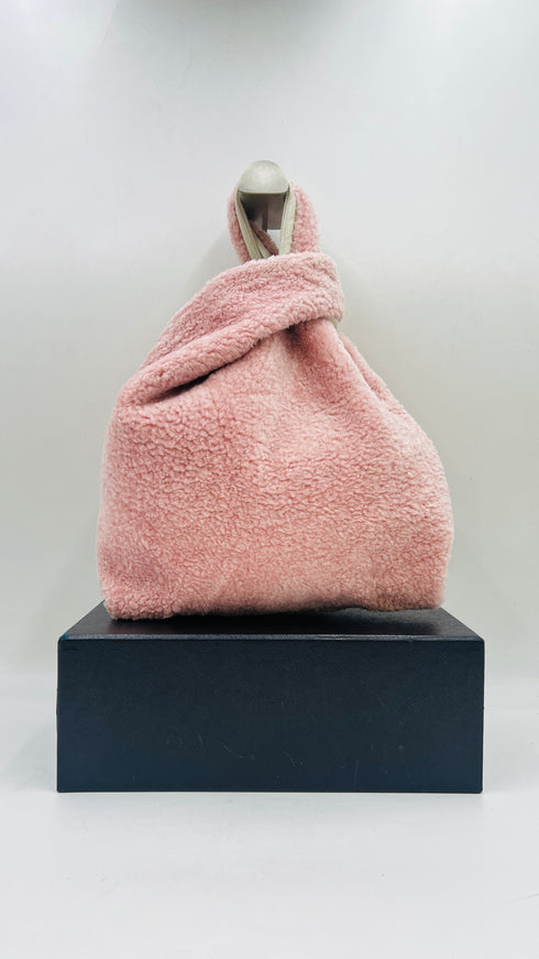 Borsa in shearling rosa