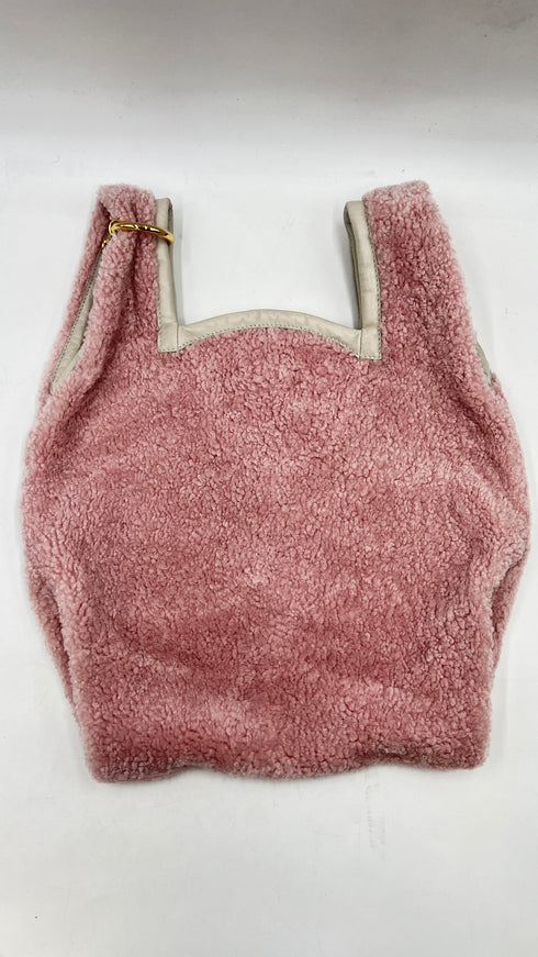 Borsa in shearling rosa