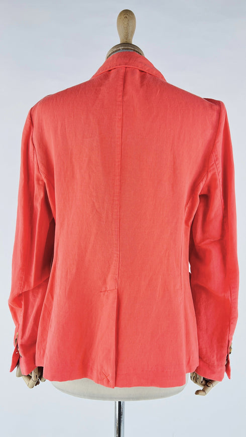 Blazer sfoderato in lino con cartellino