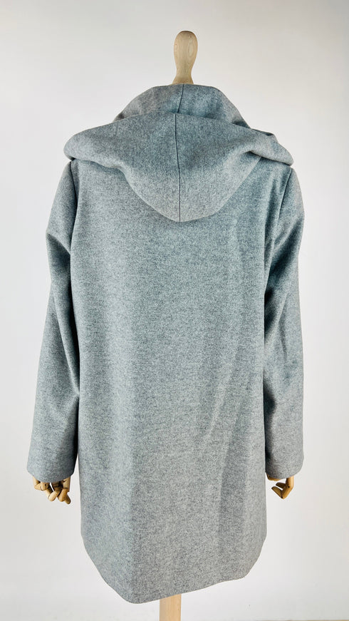 Cappotto in panno di lana grigio