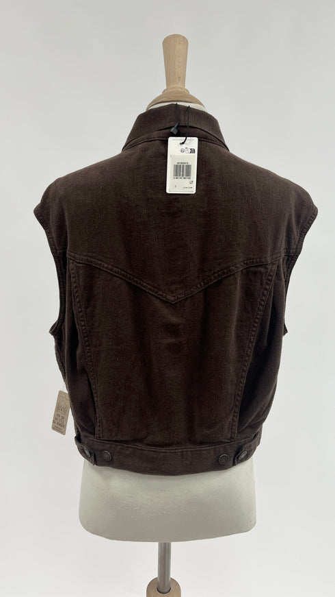 Gilet denim e lino