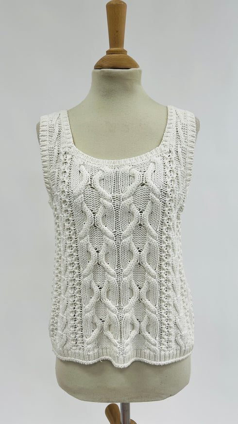 Gilet in cotone bianco