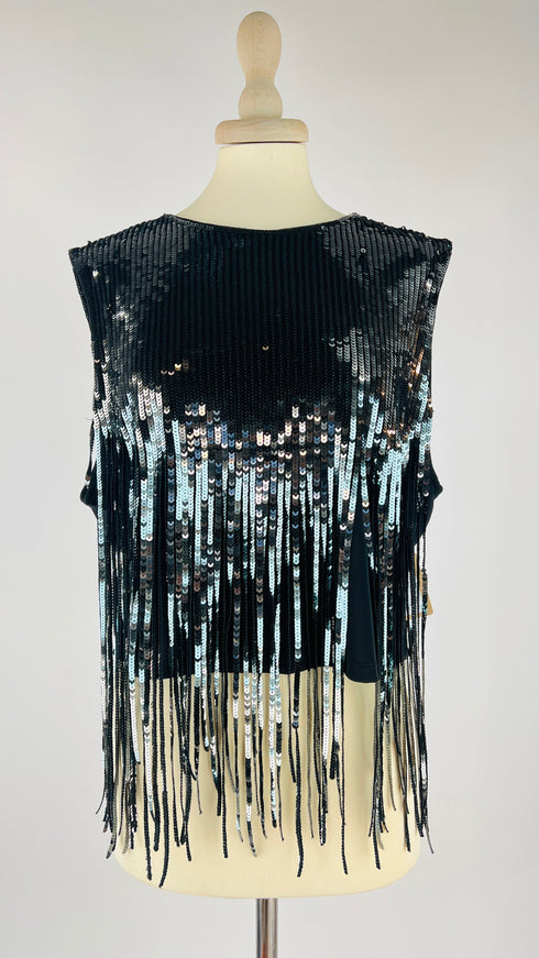 Top in paillettes a frange
