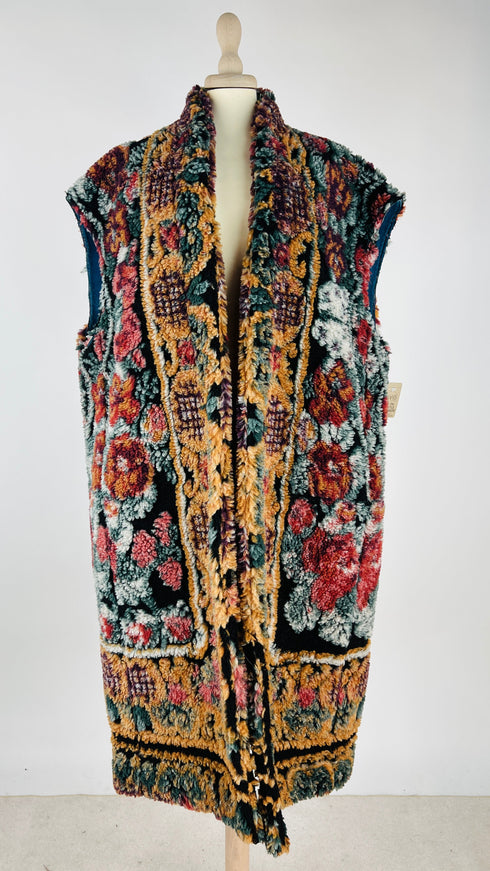 Maxi gilet lungo con cartellino