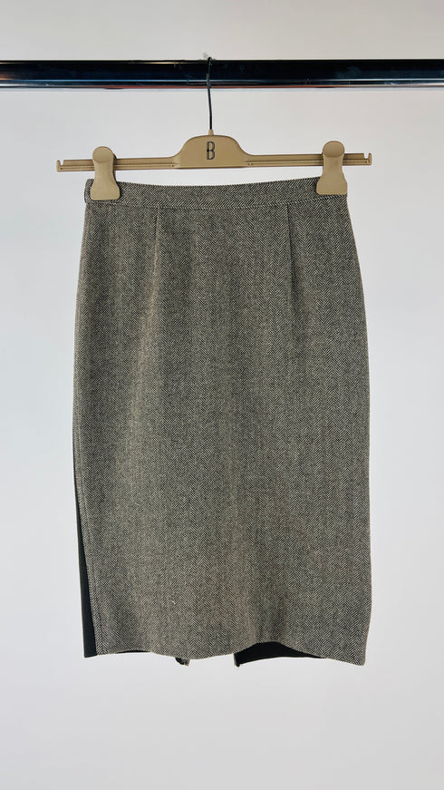 Gonna midi doppio tessuto