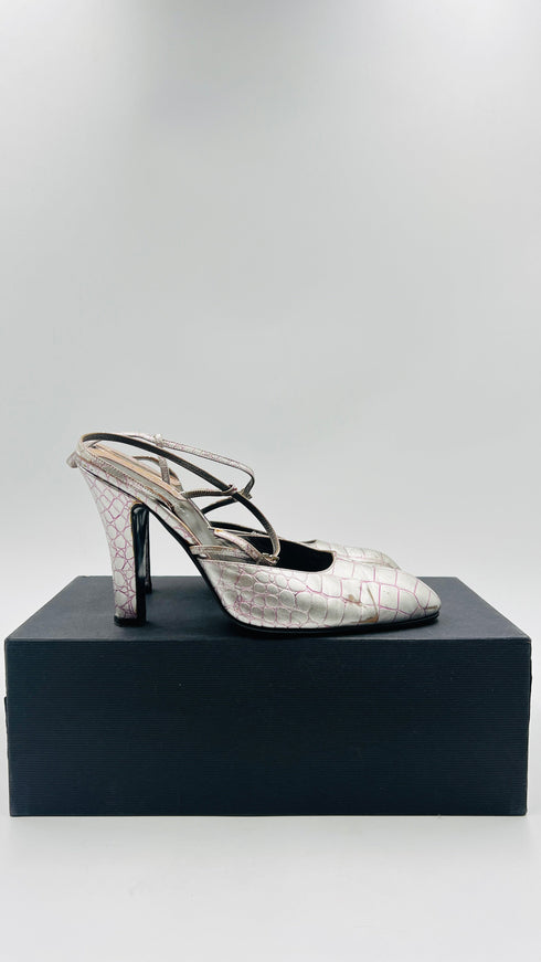 Sandalo argentato vintage N.40