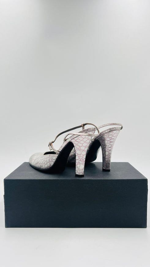 Sandalo argentato vintage N.40