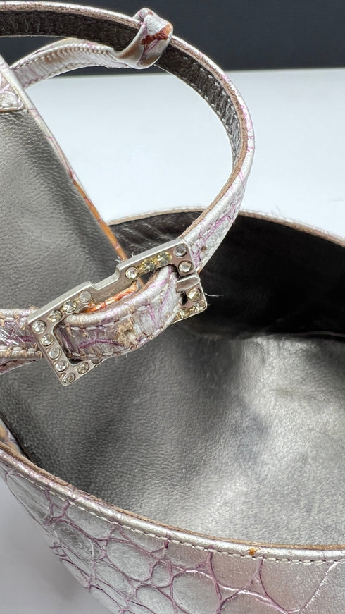 Sandalo argentato vintage N.40