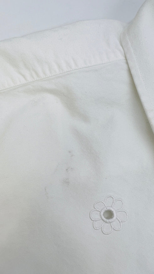 Camicia fiori ricamati bianca