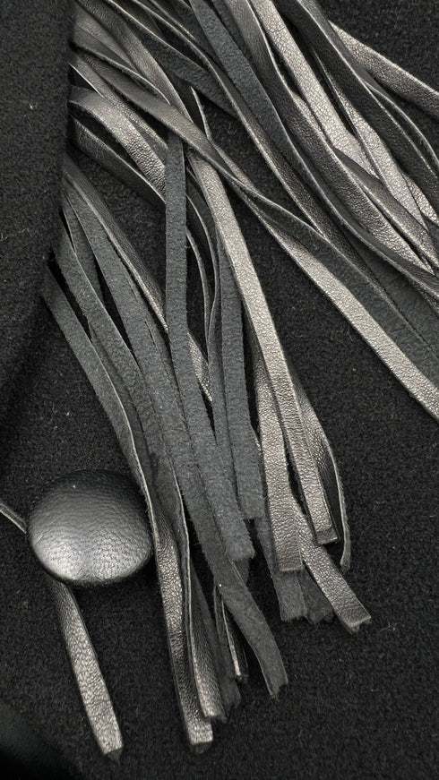 Cappotto in panno a frange