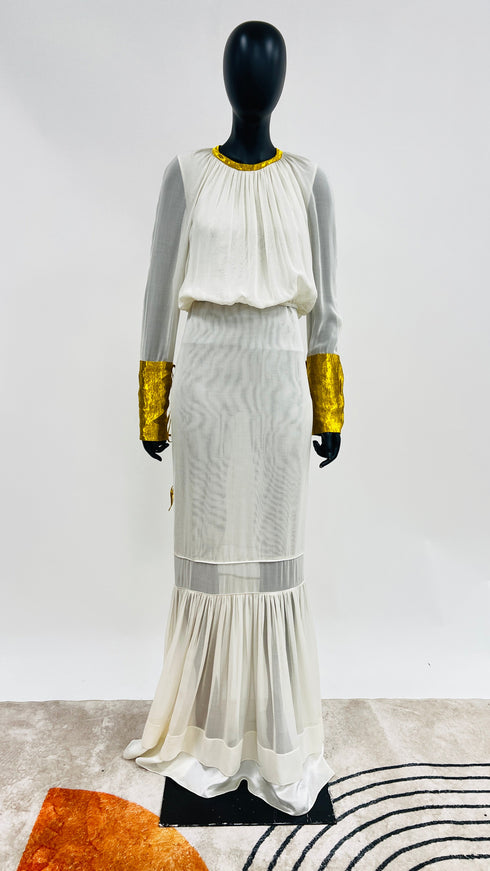 Abito lungo bianco vintage