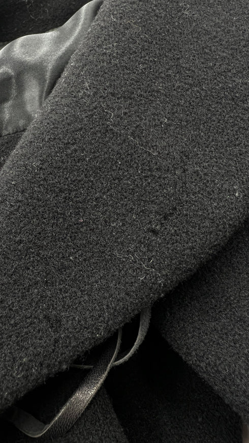 Cappotto in panno a frange