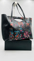 Borsa in pelle a fiori