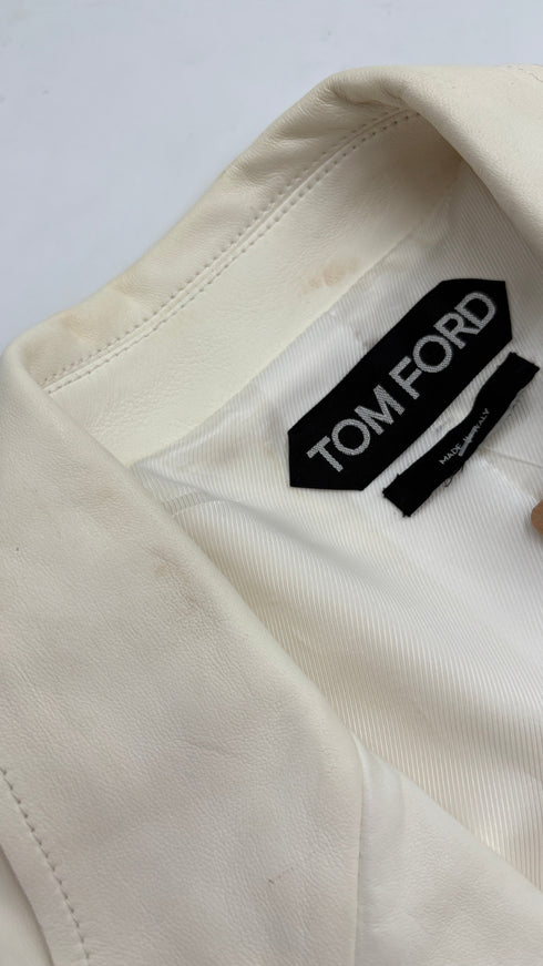 Blazer in pelle bianco