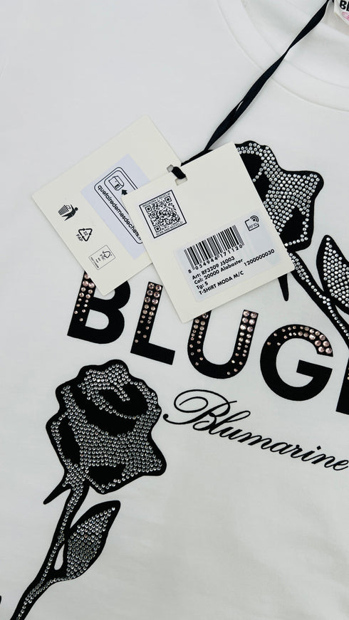 T-shirt logo strass con cartellino