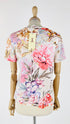 T-shirt a fiori paillettes rosa
