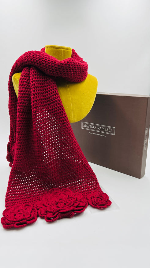 Sciarpa in lana con fiori