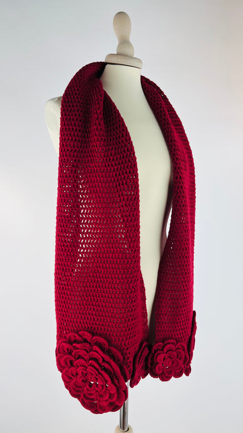 Sciarpa in lana con fiori