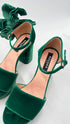 Sandali in velluto verde N.37.5