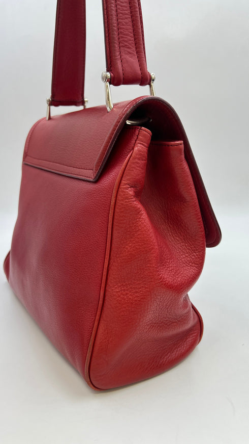 Borsa in pelle rossa