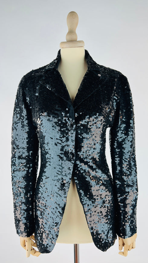 Blazer paillettato nero
