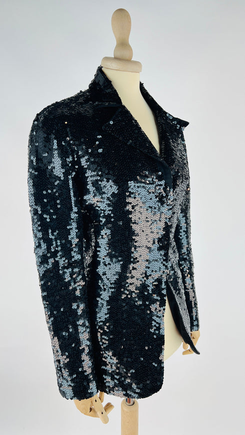 Blazer paillettato nero