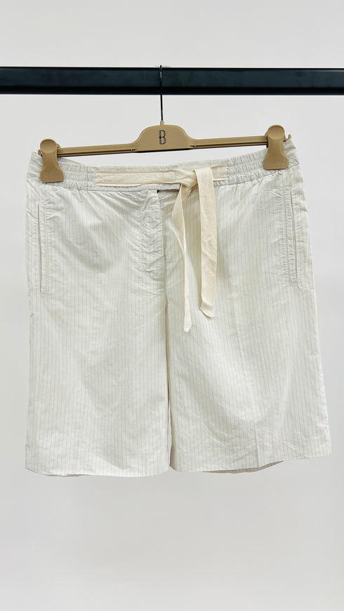 Shorts in seta a righe