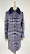 Cappotto tweed collo pelliccia