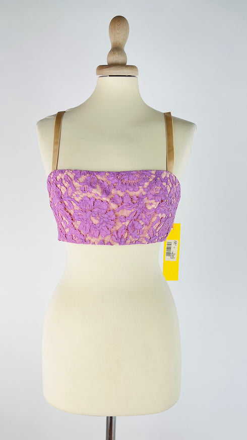 Top in pizzo SS22 con cartellino