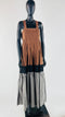 Abito lungo svasato cotone color block