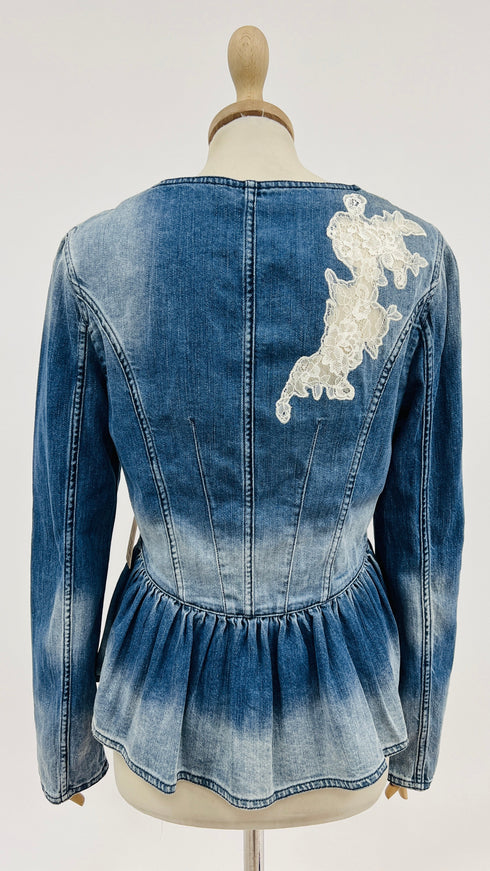 Giacca denim pizzo