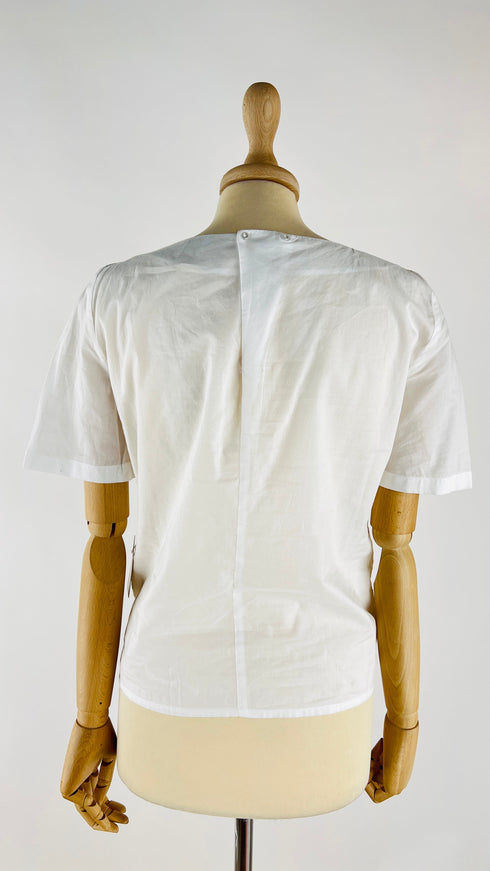T-shirt con pizzo bianco