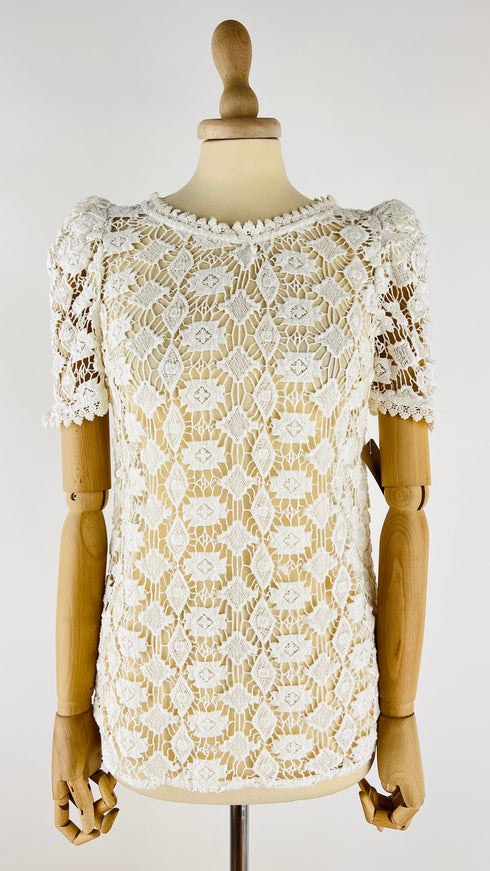 Top in pizzo bianco