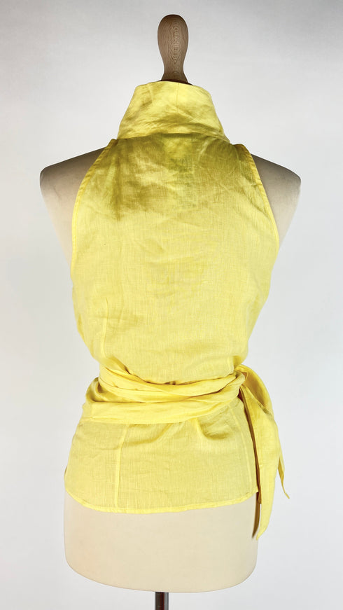 Top con fiocco in lino