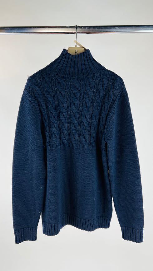 Dolcevita in lana blu