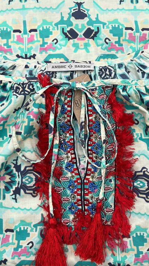 Blusa in cotone stampato