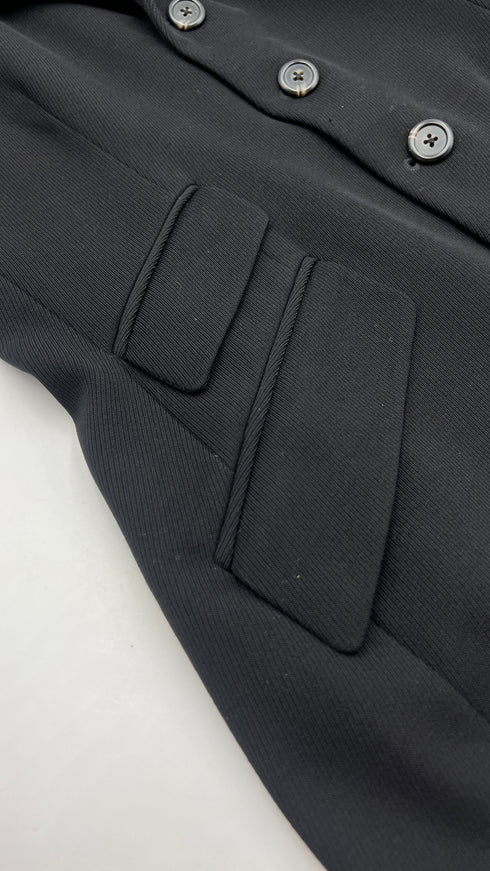 Blazer nero microcostine
