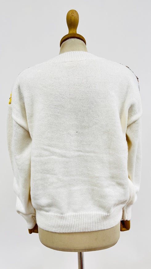 Maglione paillettes fiori