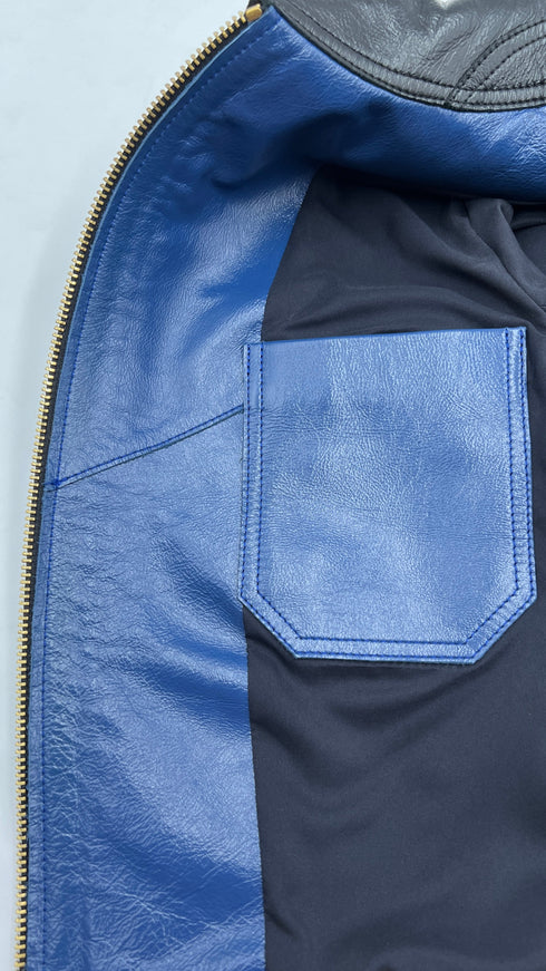 Giacca in pelle patchwork