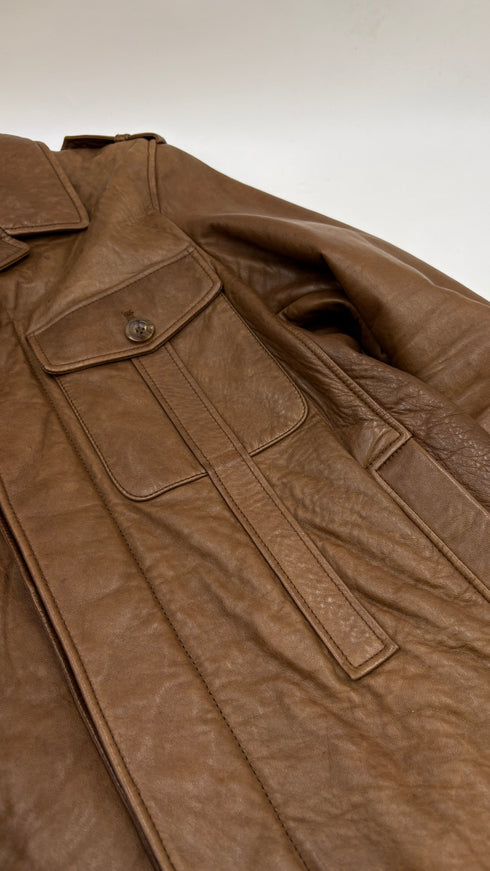 Giacca in pelle marrone