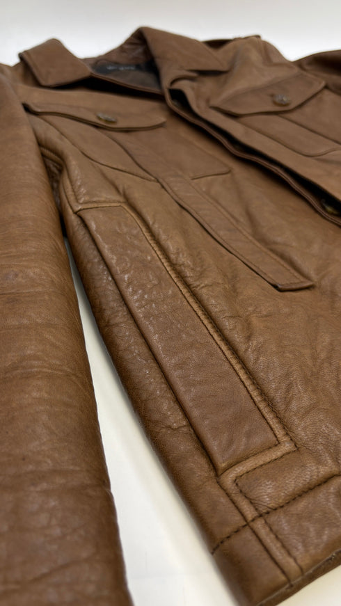 Giacca in pelle marrone