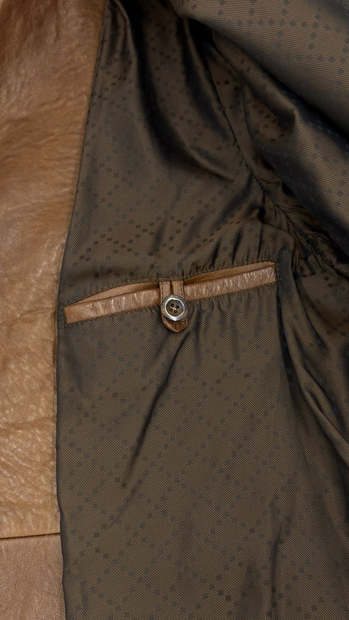 Giacca in pelle marrone