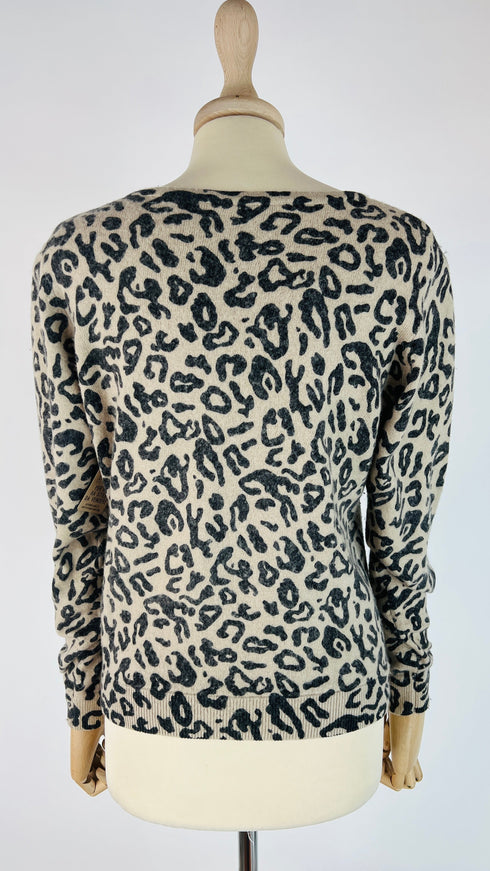 Maglia a V animalier
