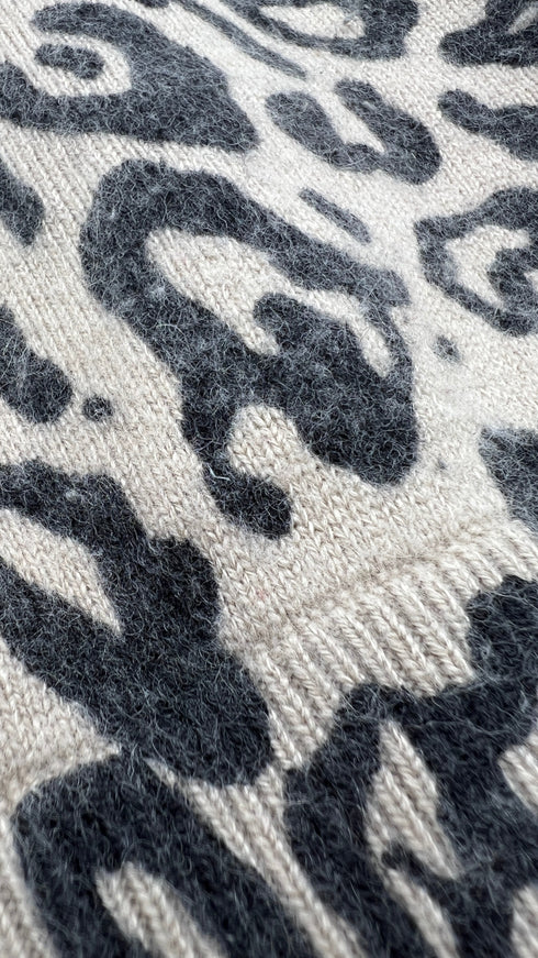 Maglia a V animalier