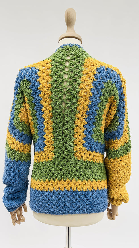 Cardigan crochet colorblock