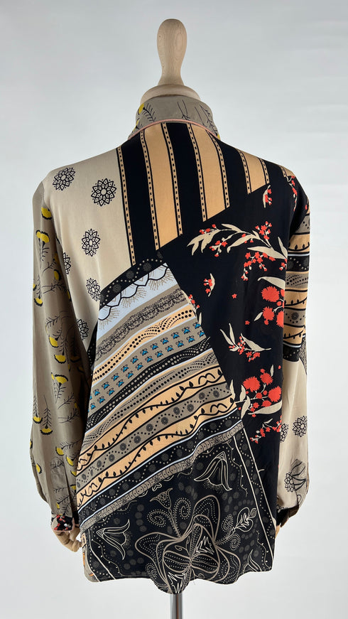 Camicia lunga in seta stampata