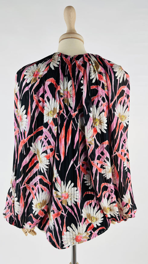 Blusa in seta con pizzo
